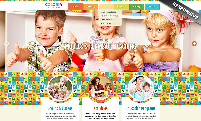 Kids studio Bootstrap template ID:300111816