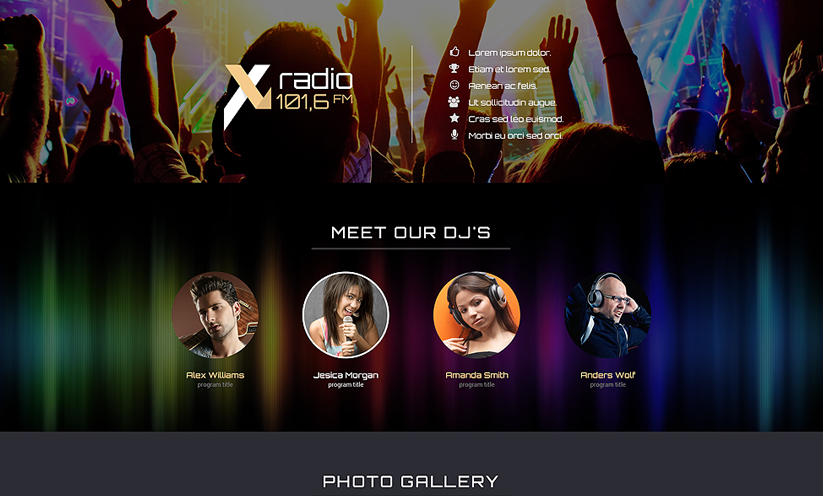 Radio Station Bootstrap template ID:300111827 Slide 2