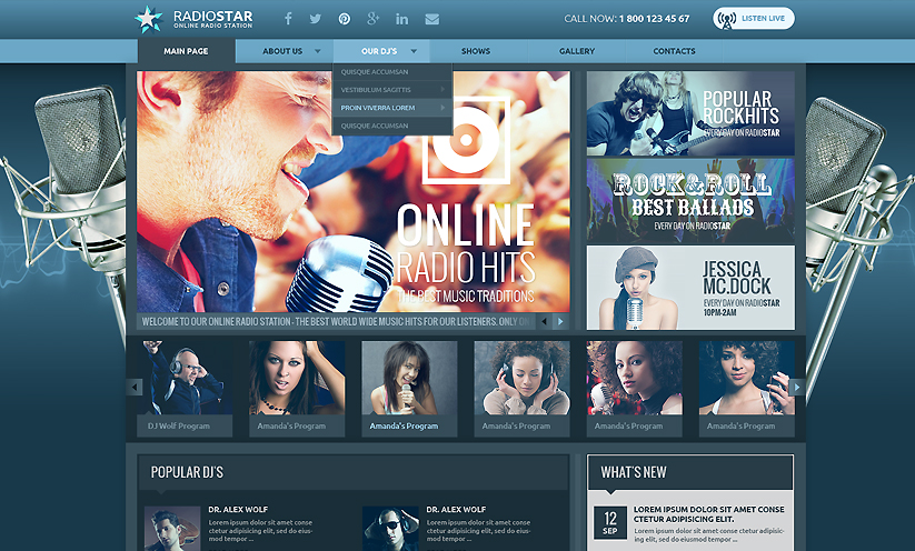 Radio Station HTML Bootstrap template ID:300111842
