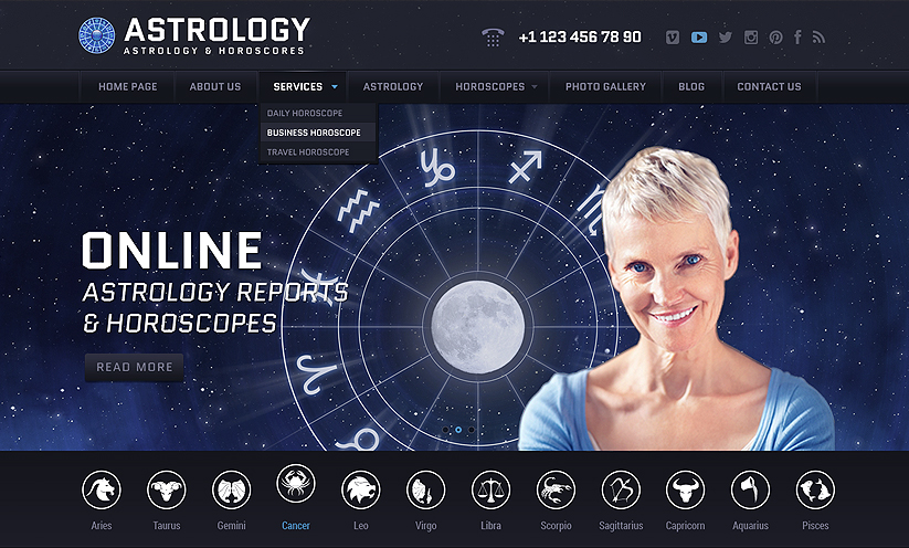 Astrology Wordpress template ID:300111843