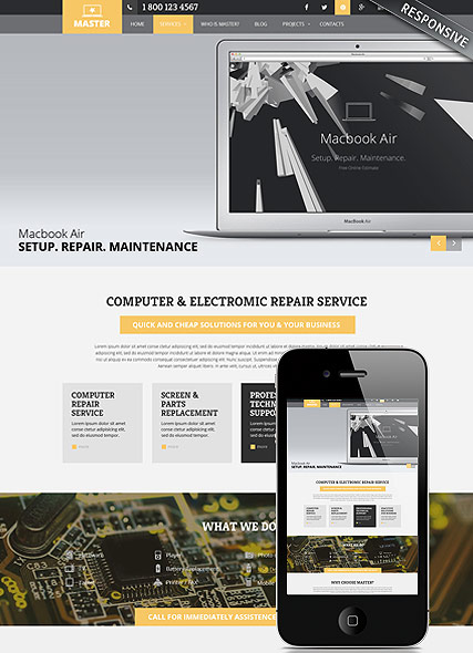 Computer Repair Wordpress template ID:300111845