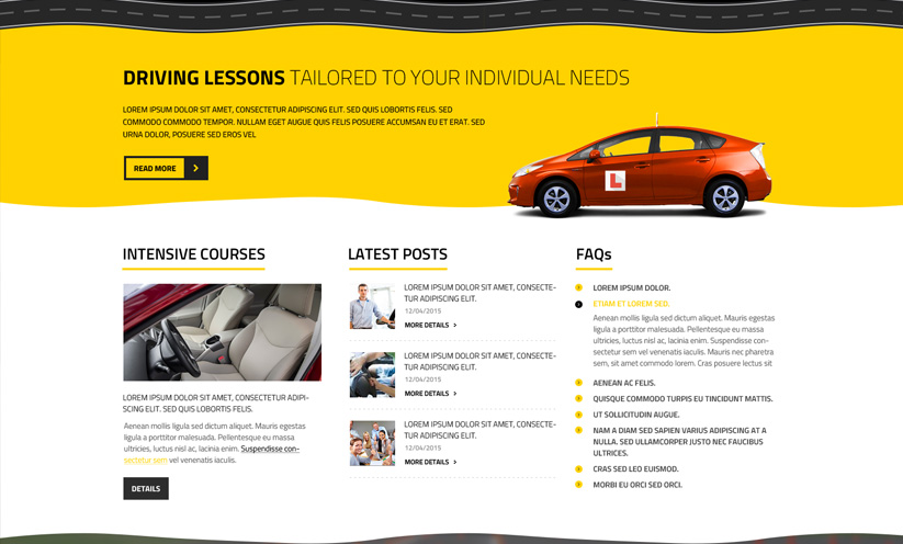 Driving School WP Wordpress template ID:300111848 Slide 1