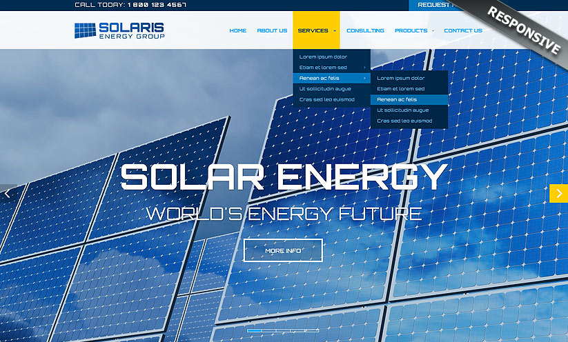 Solar Energy HTML Bootstrap template ID:300111856
