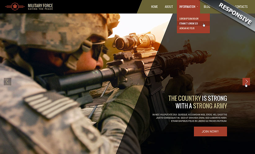 Military Wordpress template ID:300111857