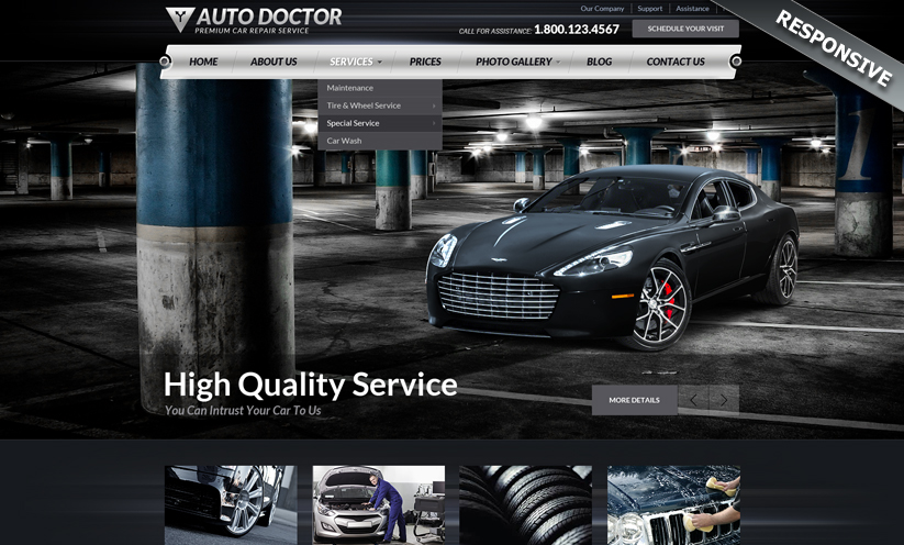 Car Repair Service WP Wordpress template ID:300111863