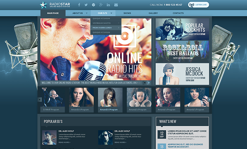 Radio Star WP Wordpress template ID:300111864