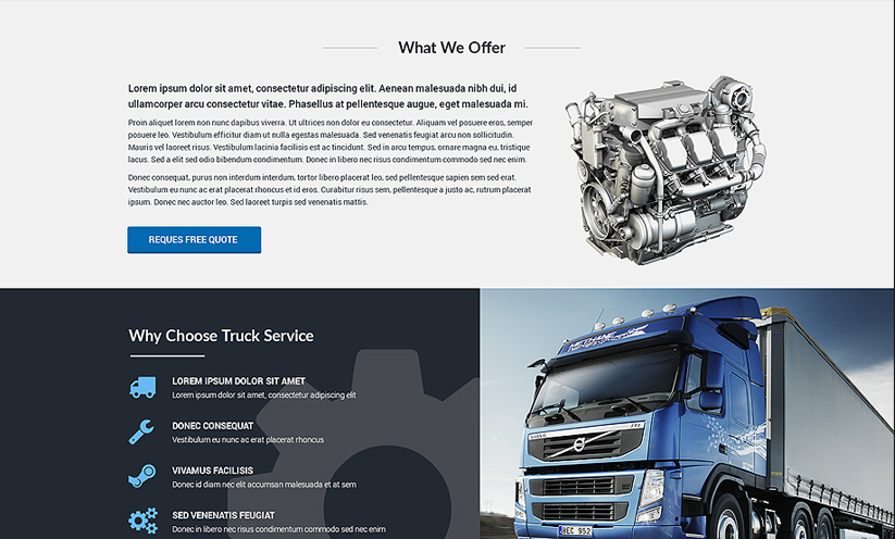 Truck Service v3.4 Joomla template ID:300111890 Slide 1