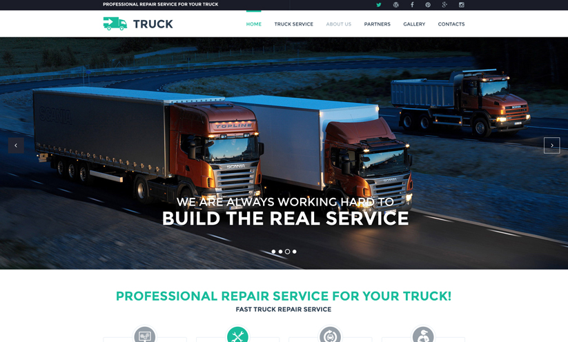 Truck Repair Bootstrap template ID:300111891