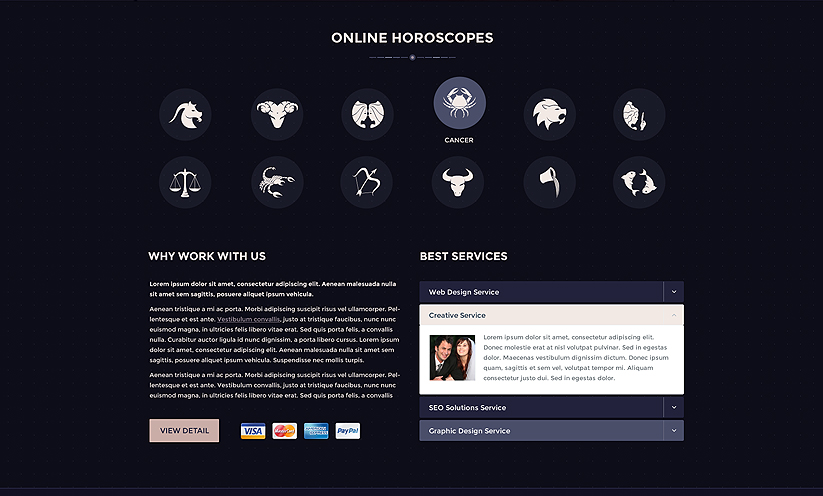Zodiac Astrology v3.4 Joomla template ID:300111893 Slide 2