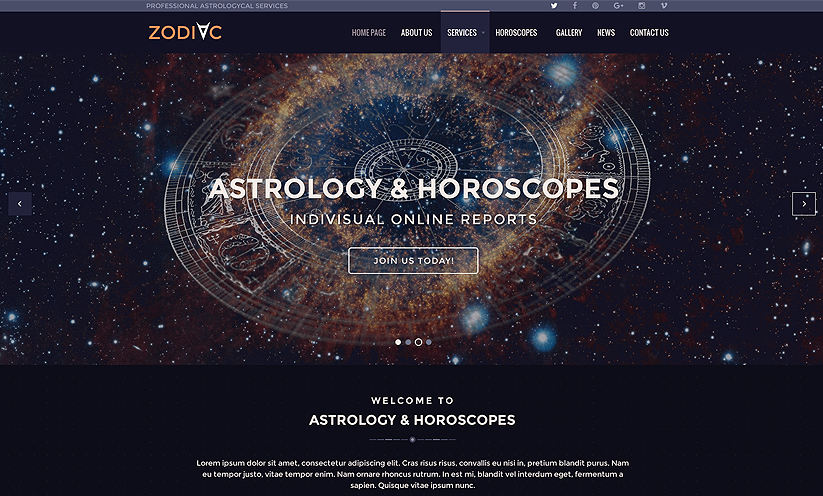 Zodiac Astrology v3.4 Joomla template ID:300111893