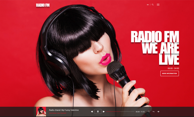 Radio FM HTML Bootstrap template ID:300111903