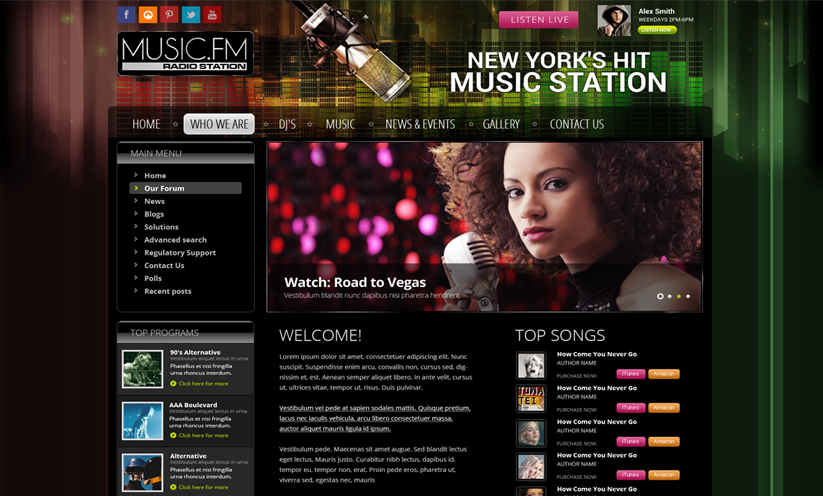 Radio Music FM v3.5 Joomla template ID:300111904 Slide 1