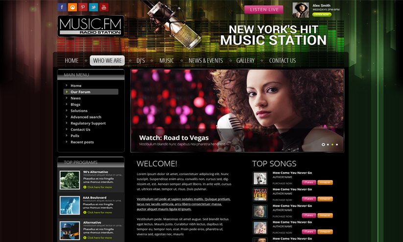 Radio Music FM Joomla template ID:300111904 Slide 1