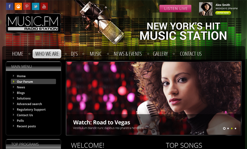 Radio Music FM Joomla template ID:300111904