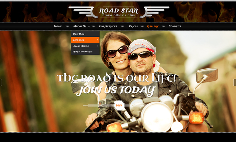 Biker's Club HTML Bootstrap template ID:300111906