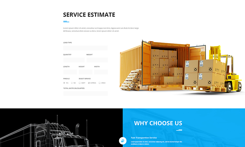 Transportation HTML Bootstrap template ID:300111907 Slide 1