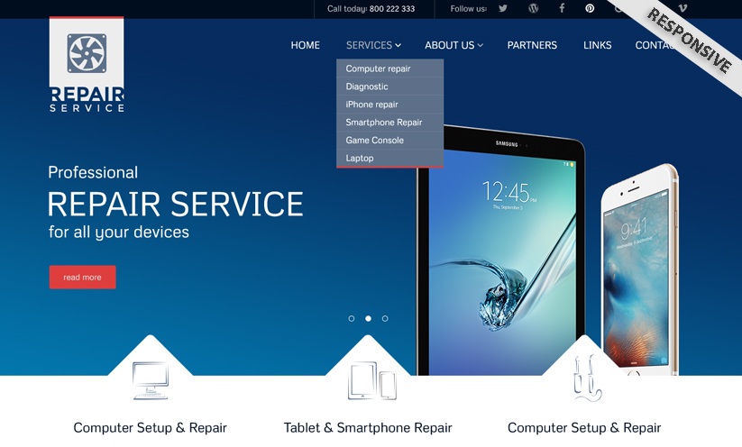 Repair service v3.5 Joomla template ID:300111909