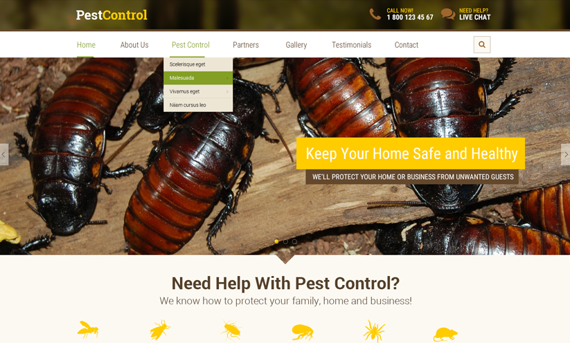 Pest Control v3.5 Joomla template ID:300111910