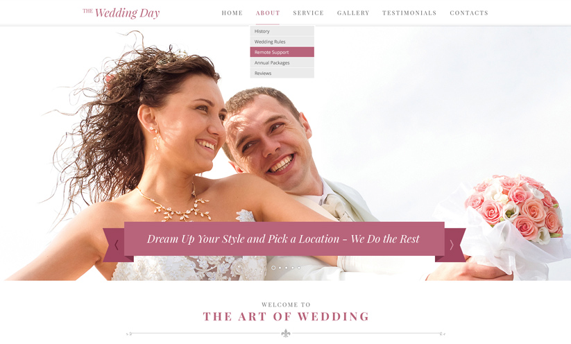 Wedding day Bootstrap template ID:300111911 Slide 1