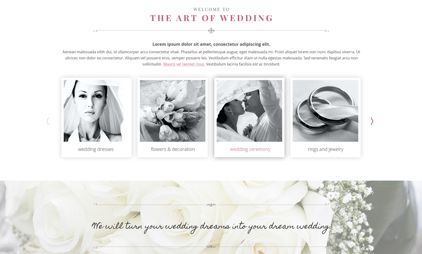 Wedding day Bootstrap template ID:300111911 Slide 2