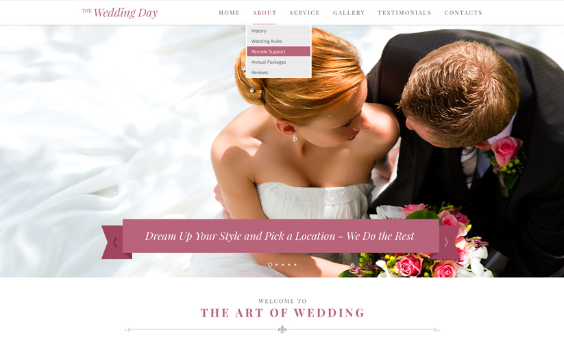 Wedding day Bootstrap template ID:300111911