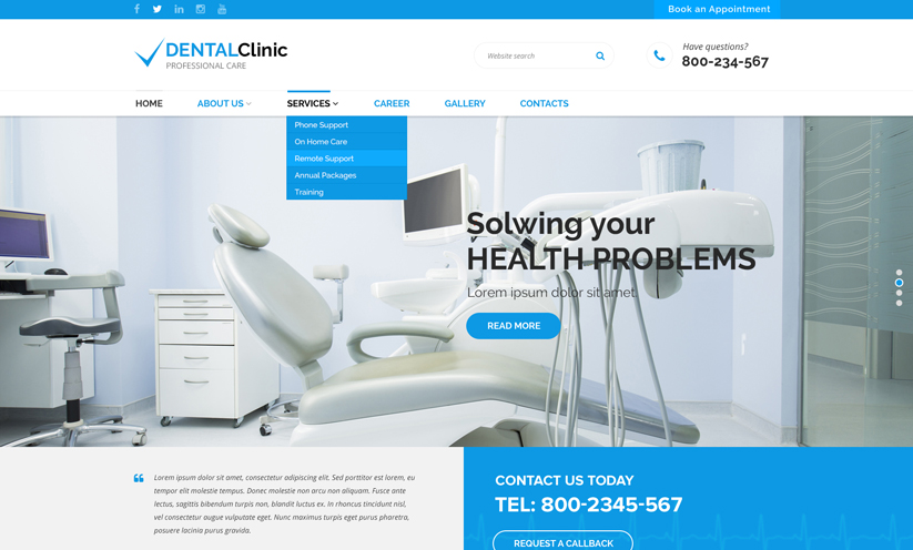 Health Center HTML Bootstrap template ID:300111912 Slide 1