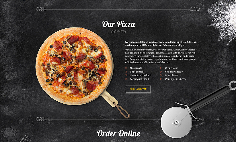 Pizza House HTML Bootstrap template ID:300111917 Slide 1