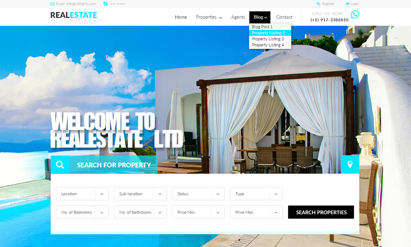 RealEstate HTML Bootstrap template ID:300111924