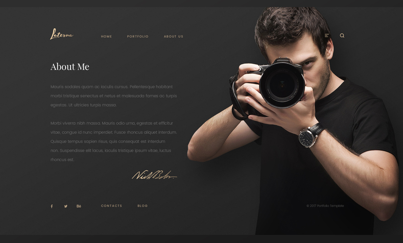 Photographer Bootstrap template ID:300111927 Slide 2