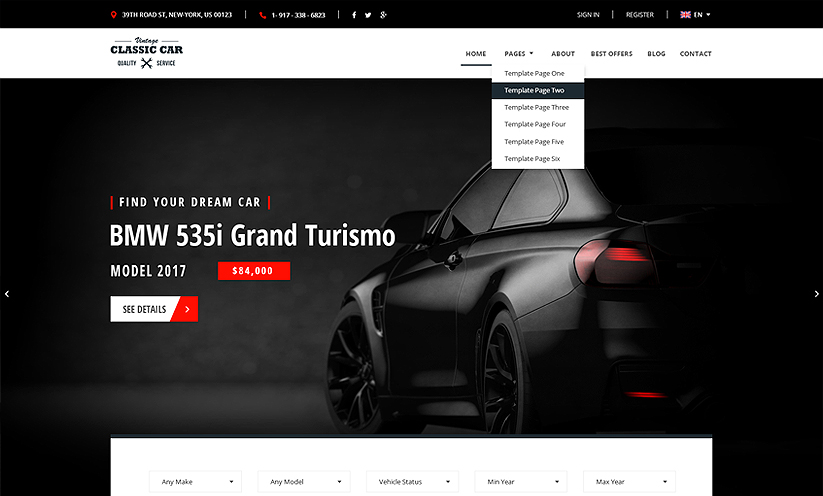 Car Marketplace Bootstrap template ID:300111928