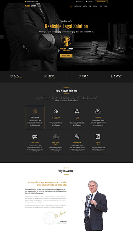 Master Lawyer Wordpress template ID:300111934