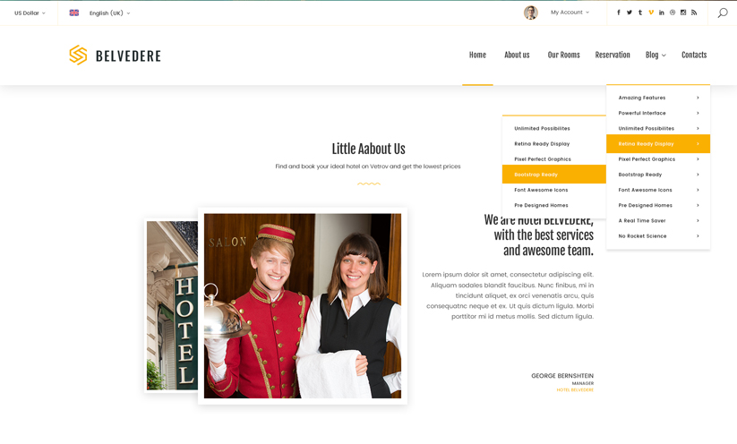 Hotel Delvatore Bootstrap template ID:300111939 Slide 1