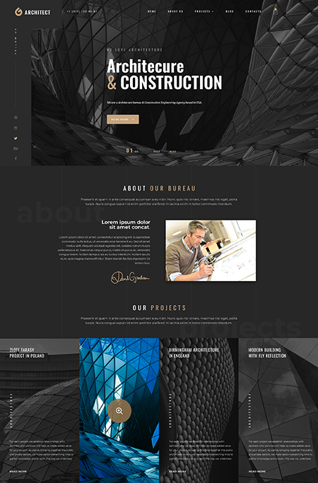 Architecture bureau Bootstrap template ID:300111944