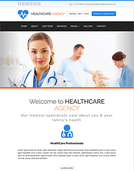 Medical theme Free Bootstrap template ID: 29
