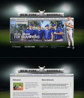 Baseball Club HTML5 template ID: 300111404