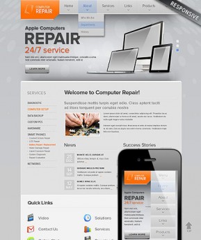 Computer Repair Wordpress template ID: 300111499