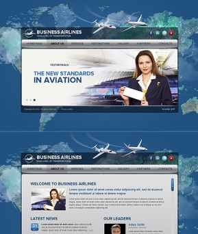 Business Airlines HTML5 template ID: 300111506