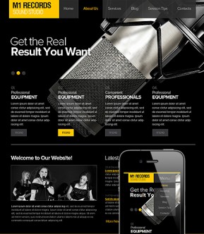 Sound Studio Wordpress template ID: 300111520