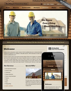 Roofing Wordpress template ID: 300111649