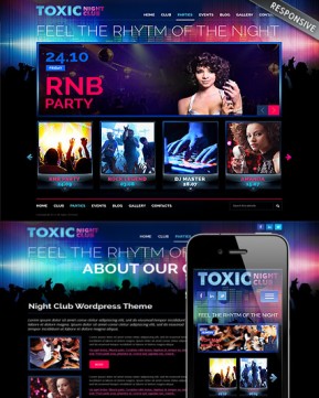 Night Club Wordpress template ID: 300111683