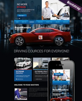 Driving School Bootstrap template ID: 300111697
