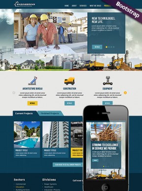 Civil Engeneering Bootstrap template ID: 300111707