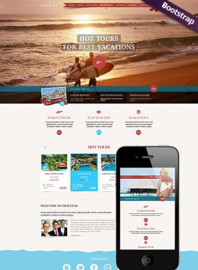 Travel Bootstrap template ID: 300111710