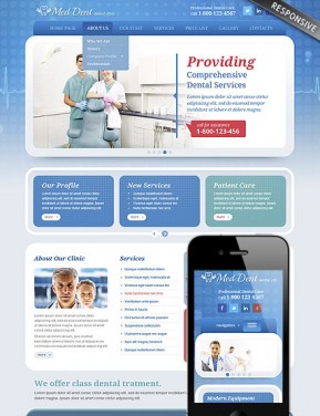 Dental Clinic Wordpress template ID: 300111728