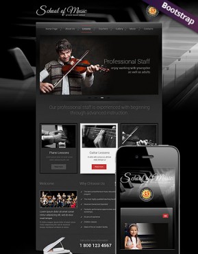 Music School Bootstrap template ID: 300111757