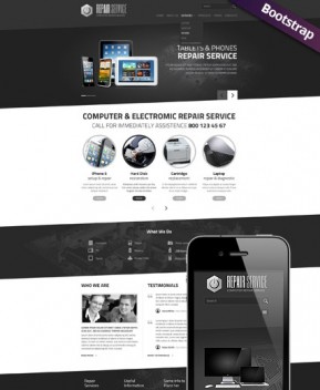 PC repair service Bootstrap template ID: 300111772