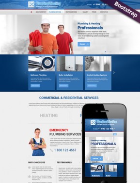 Plumbing & Heating Bootstrap template ID: 300111779