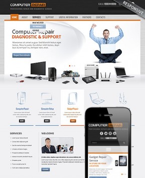 Computer Repair Wordpress template ID: 300111780