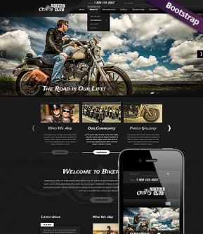 Bikers Club Bootstrap template ID: 300111783