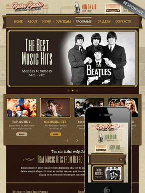 Retro Radio Bootstrap template ID: 300111803